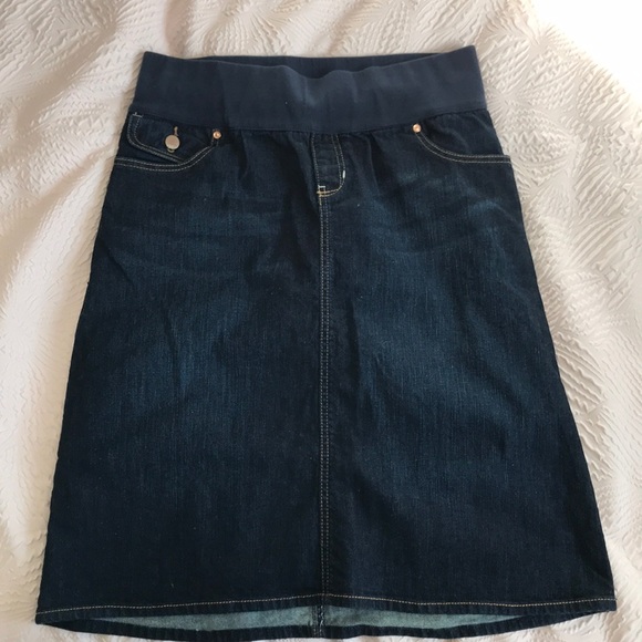 maternity jean skirt knee length
